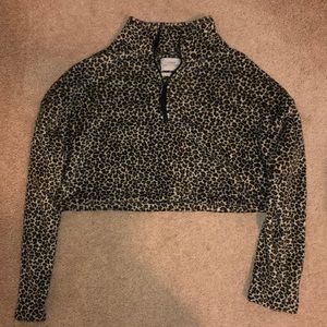 CHEETAH PRINT HALF ZIP